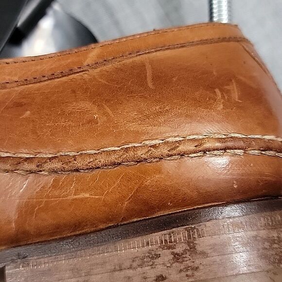 Mark Nason Made In Italy Leather Square Toe Loafers Cognac, Men\'s Slip-On SZ 8 main image 6